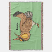プレーリ素晴らしーチキン漫画イラストレーション スローブランケット (正面縦)