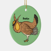 プレーリ素晴らしーチキン漫画イラストレーション セラミックオーナメント (右)