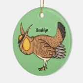 プレーリ素晴らしーチキン漫画イラストレーション セラミックオーナメント (左)