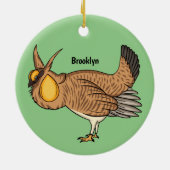 プレーリ素晴らしーチキン漫画イラストレーション セラミックオーナメント (裏面)