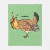 プレーリ素晴らしーチキン漫画イラストレーション フリースブランケット (正面)