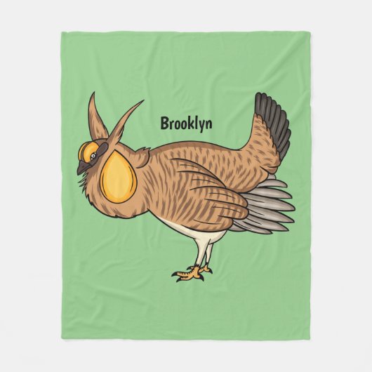 プレーリ素晴らしーチキン漫画イラストレーション フリースブランケット (正面)