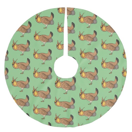 プレーリ素晴らしーチキン漫画イラストレーション ブラッシュドポリエステルツリースカート (正面)