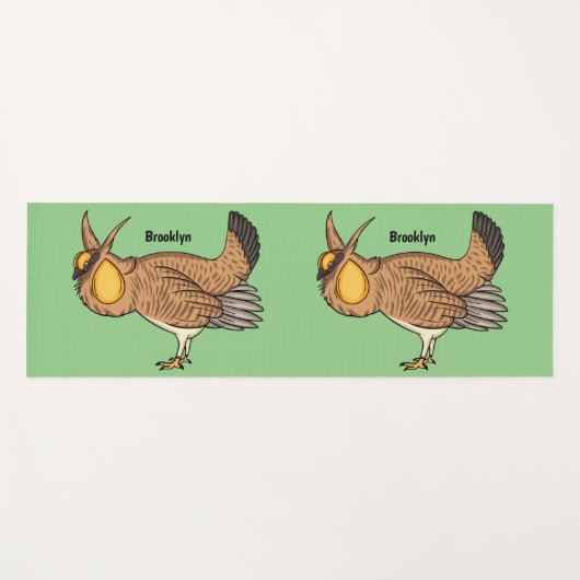 プレーリ素晴らしーチキン漫画イラストレーション ヨガマット (正面(横))