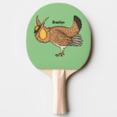 プレーリ素晴らしーチキン漫画イラストレーション 卓球ラケット (裏面)