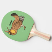 プレーリ素晴らしーチキン漫画イラストレーション 卓球ラケット (横)