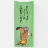 プレーリ素晴らしーチキン漫画イラストレーション 横断幕 (縦)