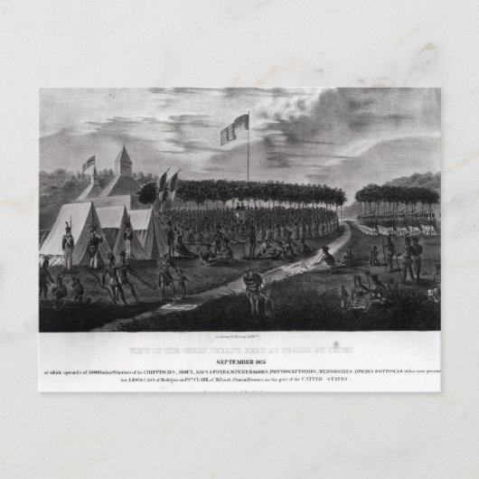 プレーリ素晴らしー・デュで開催された条約の見解 ポストカード (正面)