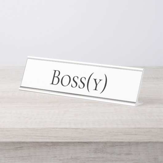 プレーンおもしろいボスオフィスのユーモアのジョークgagサイン デスクネームプレート (正面)