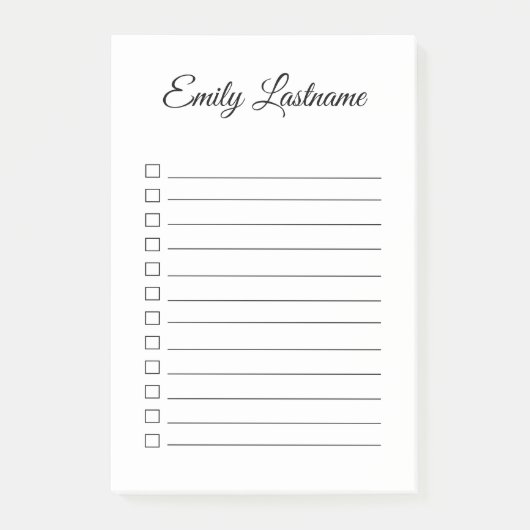 プレーンおよびシンプルパーソナライズされたメモ ポストイット (正面)