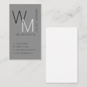 プレーンおよびシンプルプロフェッショナルグレーの名刺 名刺 (正面/裏面)