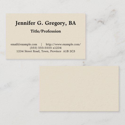 プレーンおよびシンプルプロフェッショナル名刺 名刺 (正面/裏面)