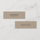 プレーンおよびシンプルベージュのテクスチャのミニマル化 スキニー名刺 (正面/裏面)