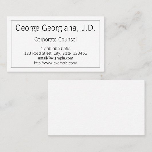 プレーンおよびミニマルカウンセ企業のルの名刺 名刺 (正面/裏面)