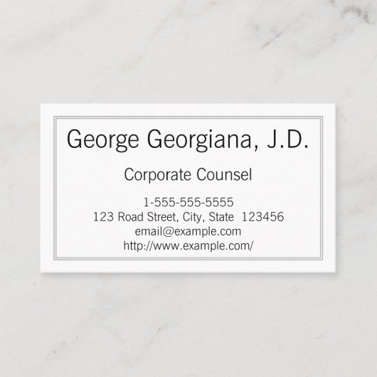 プレーンおよびミニマルカウンセ企業のルの名刺 名刺 (正面)