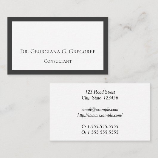 プレーンおよびミニマルプロフェッショナル名刺 名刺 (正面/裏面)