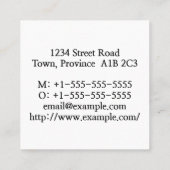 プレーンおよびミニマル建築の専門家の名刺 スクエア名刺 (裏面)