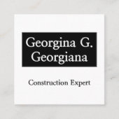 プレーンおよびミニマル建築の専門家の名刺 スクエア名刺 (正面)