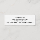 プレーンおよびミニマル弁護士名刺 スキニー名刺 (裏面)