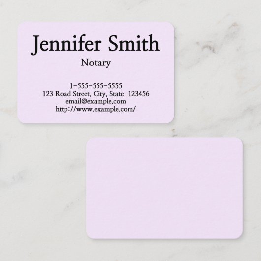 プレーンでカスタマイズ可能な公証人名刺 名刺 (正面/裏面)