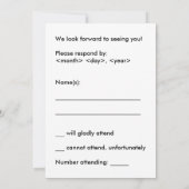 プレーンで謙虚な「R.S.V.P.」 カード (裏面)