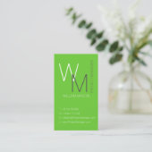 プレーンとシンプルグリーンモノグラムの名刺 名刺 (スタンド正面)