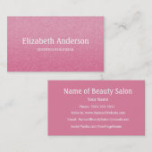 プレーンとシンプルシックなピンク認定の美容師 名刺 (正面/裏面)