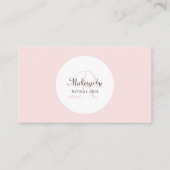プレーンとシンプルライトピンクのモノグラムメイクアップアーティスト 名刺 (正面)