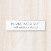 プレーンとベーシック「どうぞ席に着いて」 サインプレート (正面)