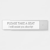 プレーンとベーシック「どうぞ席に着いて」 サインプレート (正面)