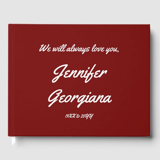 プレーンとミニマル悔やみや弔慰ゲストブック ゲストブック (正面)