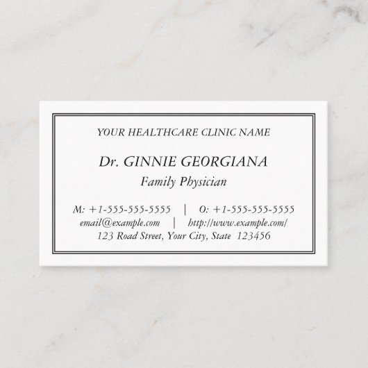 プレーンなベーシック・ビジネス・カード 名刺 (正面)