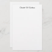 プレーンな白のミニマルなプロフェッショナルモダン 便箋 (正面/裏面)