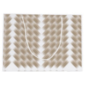 プレーンな背景に白の正三角形 ラージペーパーバッグ (裏面)