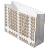 プレーンな背景に白の正三角形 ラージペーパーバッグ (正面アングル)