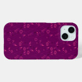 プレーンな花柄のレトロなバーガンディ Case-Mate iPhoneケース (裏面 (横))