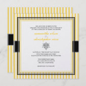 プレーンな黄色のストライプの結婚式の招待状 招待状 (正面/裏面)