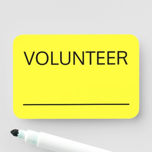 プレーンな「VOLUNTEER」の名前タグ 名札 (インサイチュ)