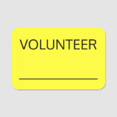 プレーンな「VOLUNTEER」の名前タグ 名札 (正面)