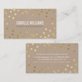 プレーンはっきりした紙吹雪金ゴールドエコ天然クラフト 名刺 (正面/裏面)