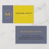 プレーンイエロー&グレーエレガントプロフェッショナルモダン2 名刺 (正面/裏面)