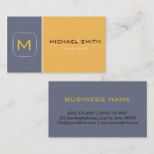 プレーンイエロー&グレーエレガントプロフェッショナルモダン 名刺 (正面/裏面)