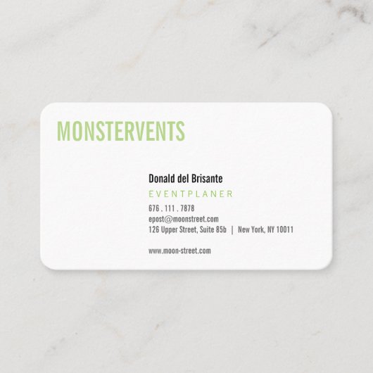 プレーンイベントプレーナー 名刺 (正面)