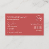 プレーンインディアンレッドとモノグラムのロゴと宝石 名刺 (裏面)