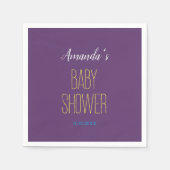 プレーンインディゴイエロー モダン ミニマリスト ベビーシャワー スタンダードカクテルナプキン (正面)