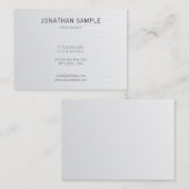 プレーンエレガントお洒落シルバーグラマートレンディーラグジュアリー 名刺 (正面/裏面)