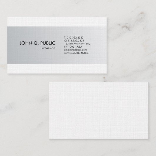 プレーンエレガントお洒落プロフェッショナルモダンラグジュアリー 名刺 (正面/裏面)