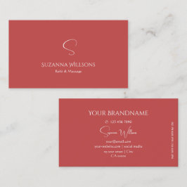 プレーンエレガントインディアンレッドモノグラムシモダンック 名刺