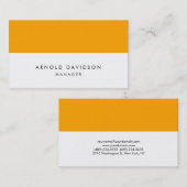 プレーンエレガントオレンジホワイトストライププロフェッショナル 名刺 (正面/裏面)