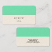 プレーンエレガントグリーンブルーホワイトプロフェッショナル 名刺 (正面/裏面)